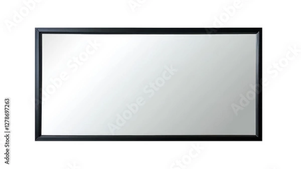 Fototapeta Large rectangular mirror with sleek black frame, perfect for modern decor
