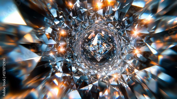 Obraz 光り輝くダイヤモンドを素材にしたデジタル画像
