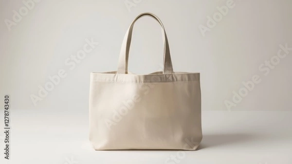 Fototapeta Minimalist Beige Tote Bag: Simple and Stylish