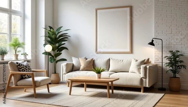 Obraz Elegant Contemporary Home Interior with Natural Light