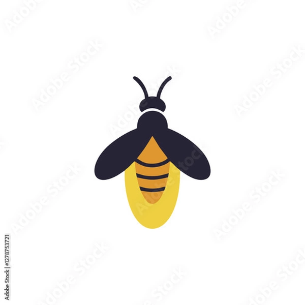 Fototapeta Minimalist Firefly Logo with Line Art Style