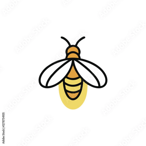 Fototapeta Minimalist Firefly Logo with Minimal Color Palettes