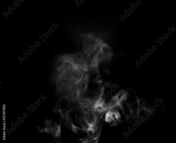 Obraz Smoke steam on black background