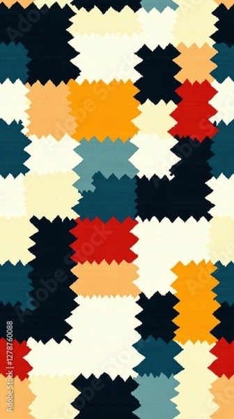 Obraz Colorful patchwork fabric design background.