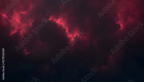 Fototapeta Dramatic Sky with Red Clouds and Subtle Stars for Backgrounds