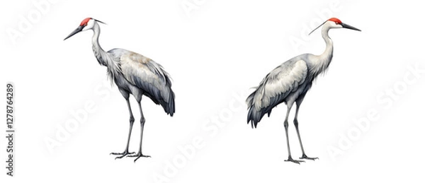 Obraz Graceful Red-Crowned Crane