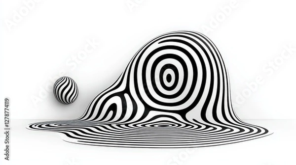 Fototapeta Abstract monochrome patterns in dynamic shapes and forms on a minimalist background