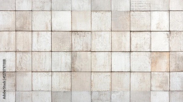 Obraz Flat lay of decorative concrete tiles with a weathered look, arranged in a structured pattern for urban design themes.