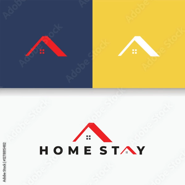 Fototapeta red house logo design vector