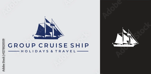 Obraz cruise ship logo design vector