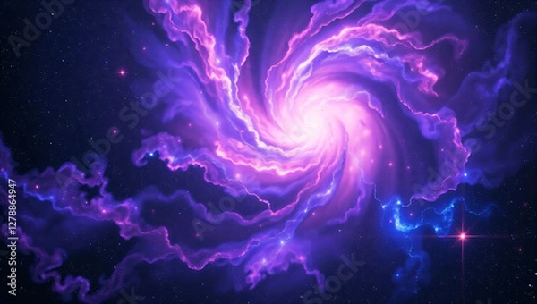 Fototapeta A cosmic abstract background with mesmerizing nebula clouds, ideal for sci-fi themes, astronomy visuals, and digital art.