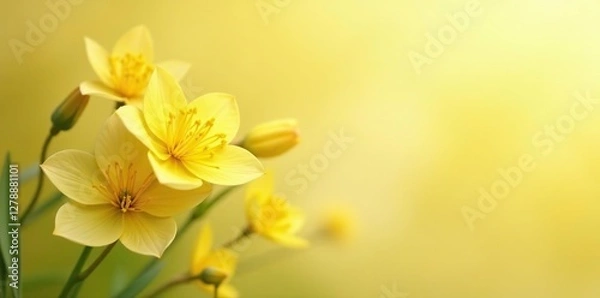 Obraz Soft and delicate yellow blooms in a isolated environment, soft, delicate