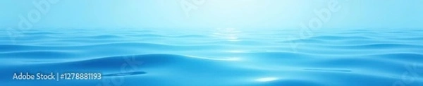 Obraz Soft blue abstract background with gentle ripples, water, modern, minimalist