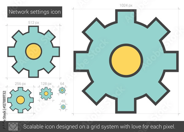 Fototapeta Network settings line icon.