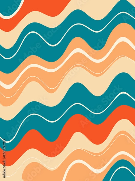 Fototapeta Green blue brown abstract background. Illustration for banner, poster, card