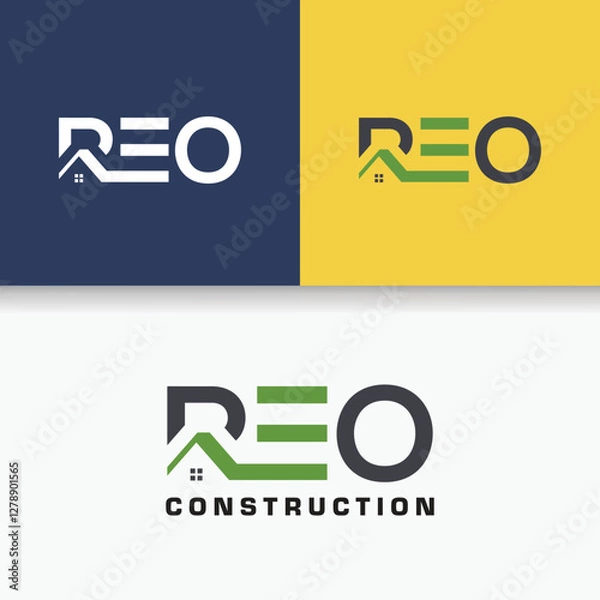 Fototapeta DEO initials and simple house logo