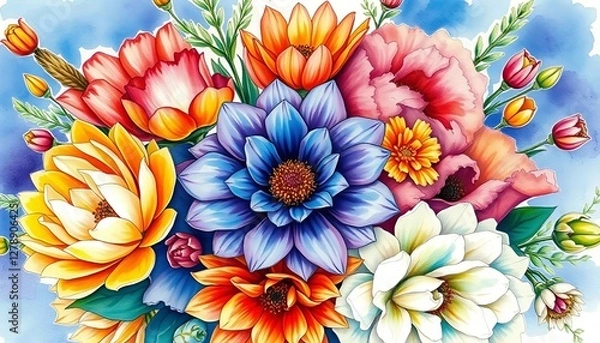 Fototapeta colorful flower bouquet