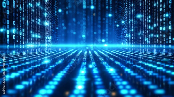 Obraz Exploring the Future of Digital Data Streams and Information Flow in a High-Tech World. Generative Ai