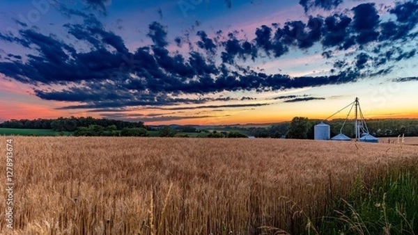 Obraz sunset over the field