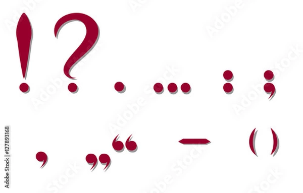Obraz Red punctuation marks. Vector illustration
