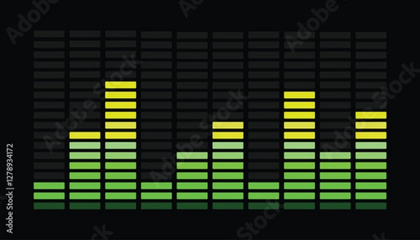 Obraz Blue and Yellow  Music Equalizer Vector Illustration.