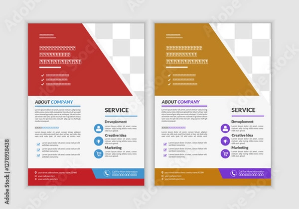 Fototapeta Corporate business flyer template design, modern business flyer template,  perfect for creative professional business and editable vector template Design.