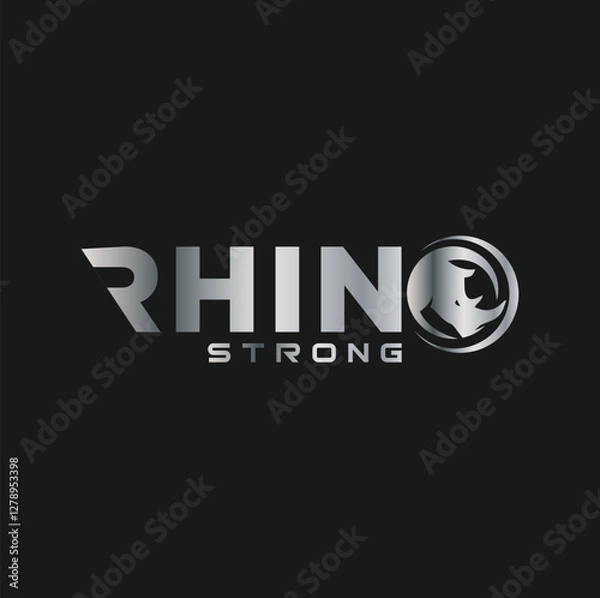 Fototapeta Modern Rhinoceros O Letter Alphabet Sports Logo Stock Vector