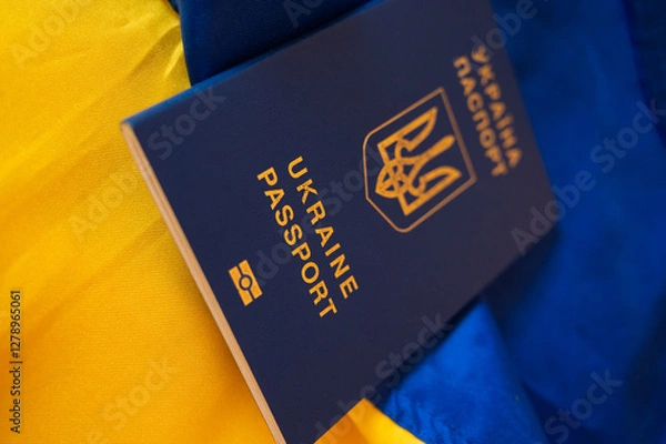 Fototapeta Ukrainian Flag – Symbol of Resistance and Freedom Amid War
