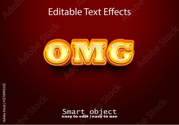 Fototapeta Vector 3d editable text effect with luxury background.