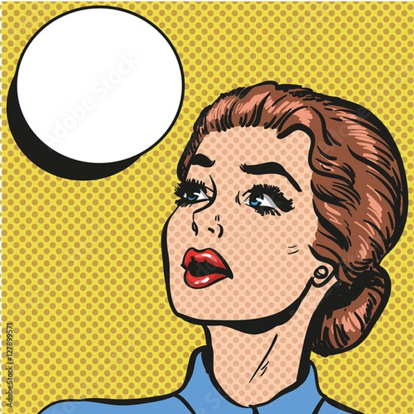 Obraz Pop art retro comic style woman