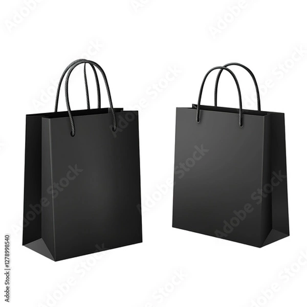 Obraz A black shopping bag with a handle that says shopping