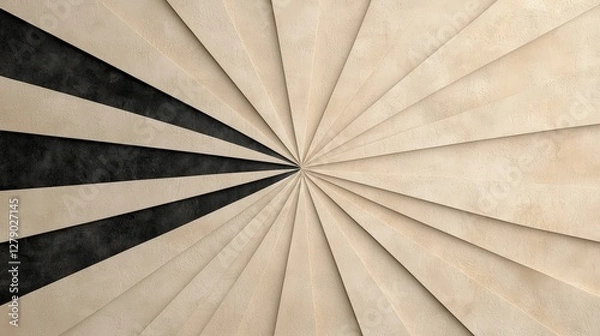 Fototapeta Dynamic Geometric Pattern with Textured Segments in Neutral Tones and Dark Contrast