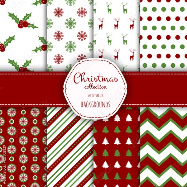 Obraz Set of seamless backgrounds.