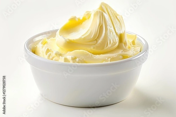 Fototapeta Free photo of yogurt in bowl and spone next to it