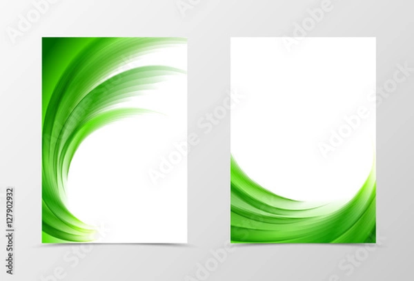 Fototapeta Front and back wave flyer template design