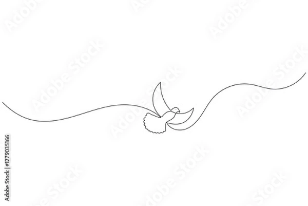 Fototapeta Bird continuous one line drawing and minimalist style isolate outline vector illustration