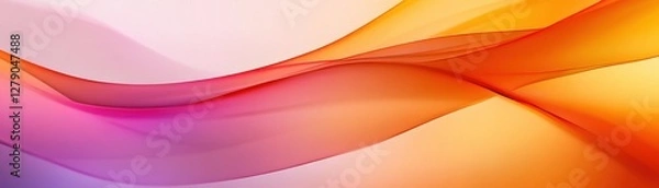 Obraz A vibrant gradient of flowing colors, blending shades of purple, pink, orange, and yellow, creating a dynamic and visually appealing abstract design.