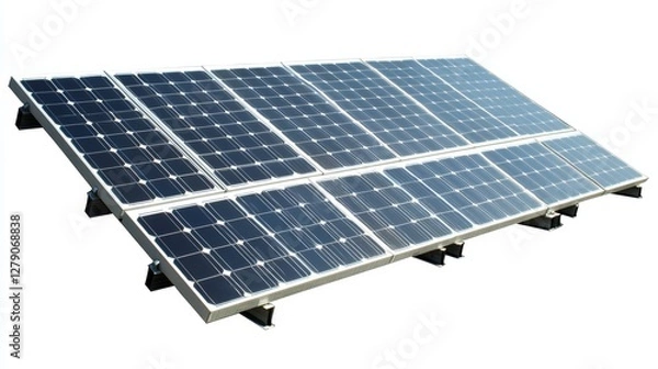 Fototapeta Sunlight reflection on solar panel outdoor setting close-up image bright environment photography concept