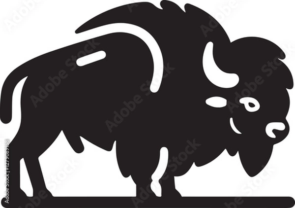 Fototapeta A simple Bison vector style with white background.epsPrint