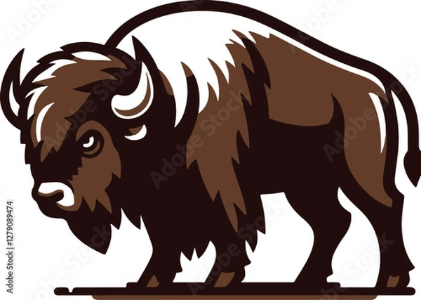 Obraz A simple Bison vector style with white background.epsPrint