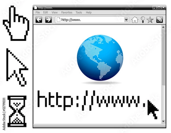 Fototapeta Vector - Web Internet Browser, cursors...