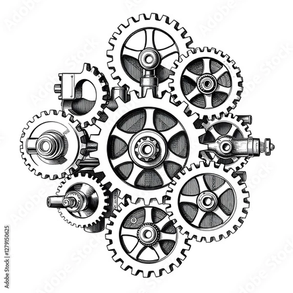 Obraz The machinerys various abstract design