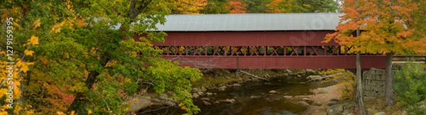 Obraz Autumn Covered Bridge