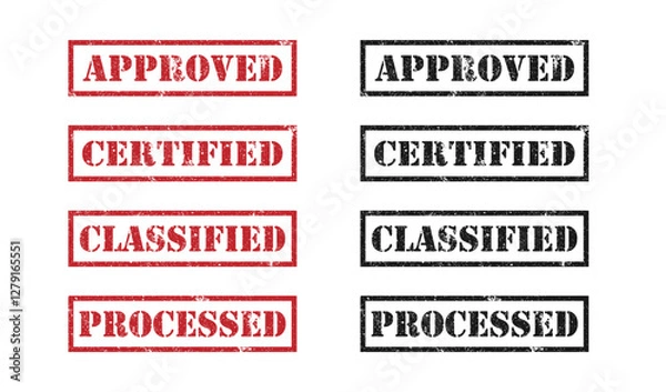 Fototapeta Approved vector Rubber Stamp. Grunge rubber stamp with text. Certified stamp stock-vector