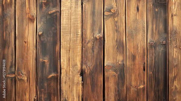 Fototapeta Vertical planks of weathered wood create a rustic background image