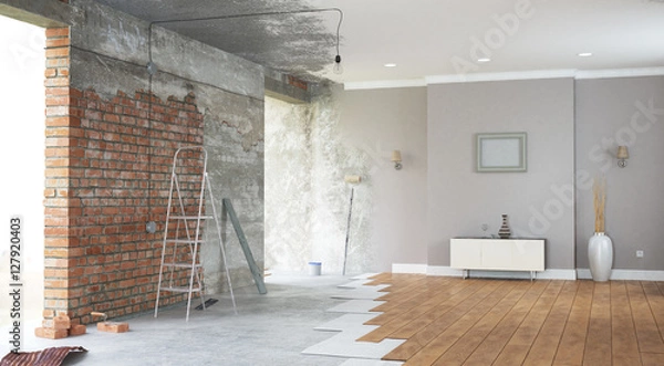 Obraz Renowacja wnętrza. Renderowania 3D