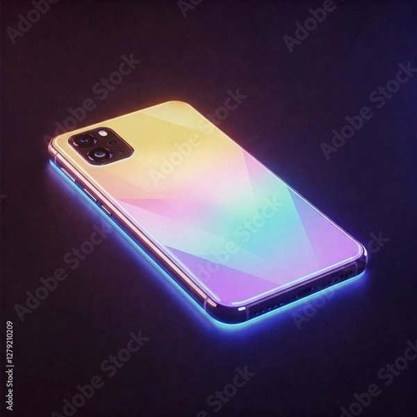 Fototapeta Phone That Shines Like a Diamond and Changes Color