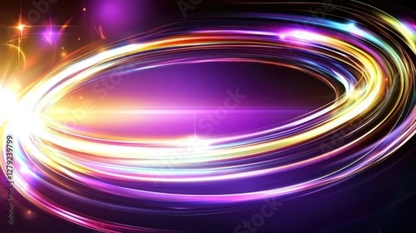 Fototapeta Abstract light circles design, dynamic effect, visual art, graphic element, background material