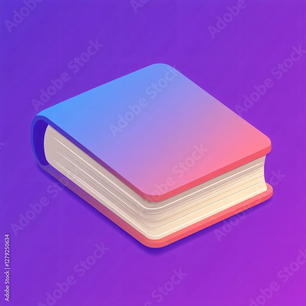 Fototapeta Vibrant Digital Art of an Open Book with Gradient Design for Modern Education and Online Learning