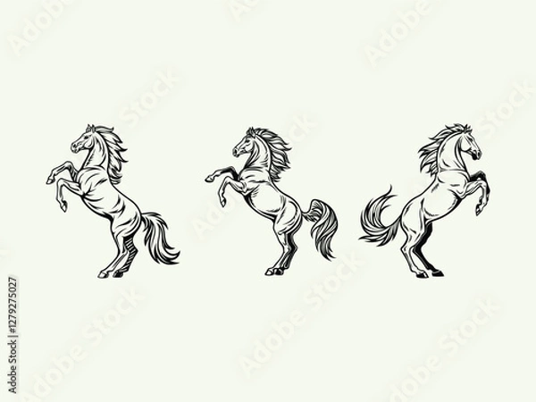 Fototapeta Hand-Drawn Outline Illustration of a Horse Design